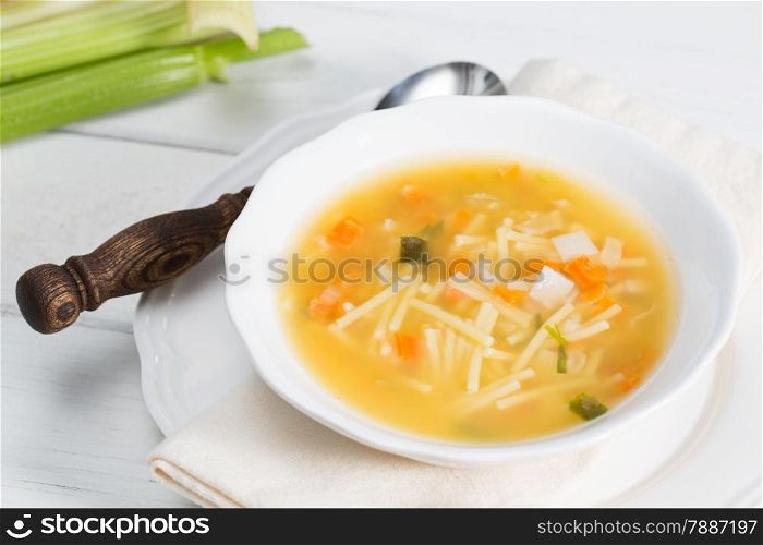 Homemade soup with natural ingredients and healthy