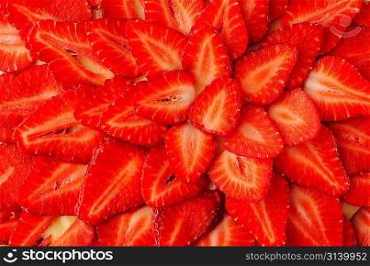 Homemade strawberry tart close up