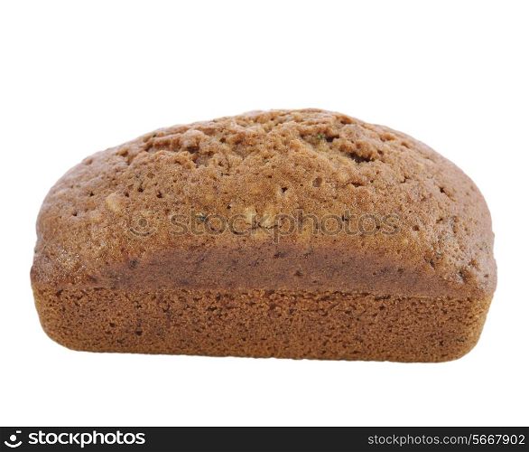Homemade Zucchini Bread Isolated On White Background