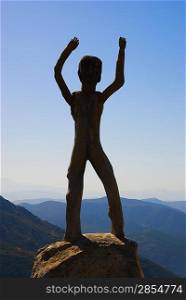 Homo sapiens sculpture in high mountains