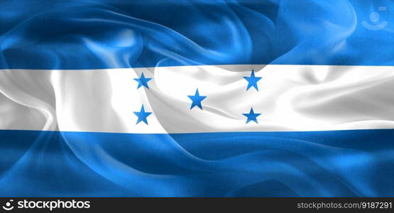 Honduras flag - realistic waving fabric flag