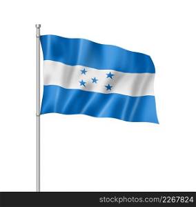 Honduras flag, three dimensional render, isolated on white. Honduras flag isolated on white