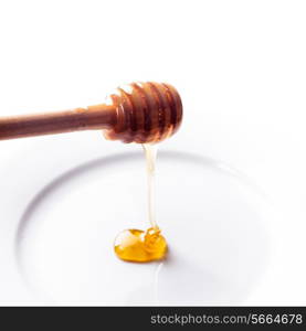 Honey drip isolated on a white background