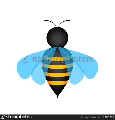 Honey flying bee. Bee icon isolated on white background. Insect. Honey flying bee. Bee icon isolated on white background. Insect.