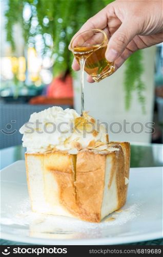 Honey Toast with maple syrup