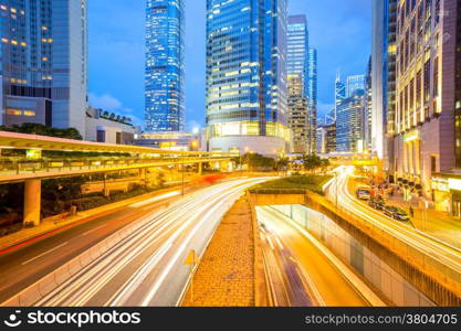 Hong Kong Central Skyline at dusk