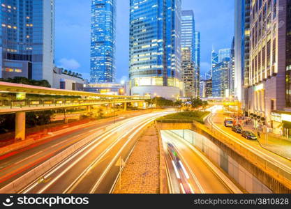 Hong Kong Central Skyline at dusk