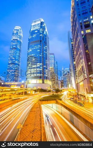 Hong Kong Central Skyline at dusk