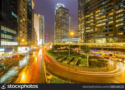 Hong Kong Central Skyline at night