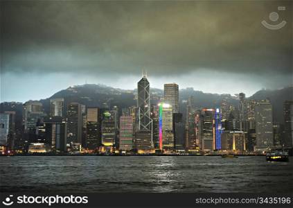 Hong Kong island at dusk
