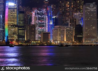 Hong Kong Night Close Up View