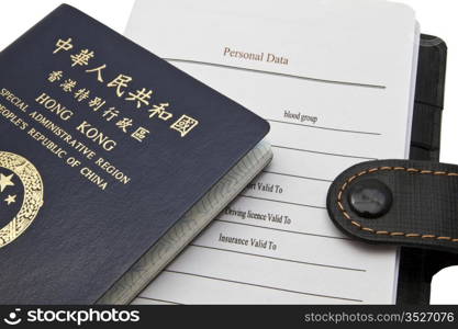 Hong Kong Passport isolated on white background