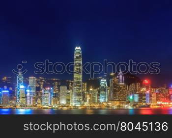 Hong Kong skyline at night