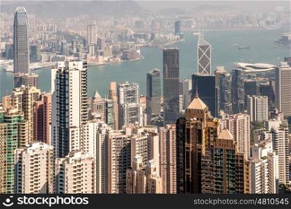 Hong Kong skyline view from Victoria Peak