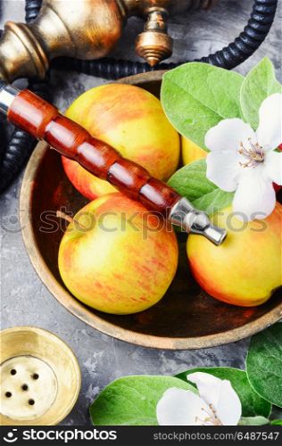 Hookah with apple. Oriental hookah with the aroma apple for relax.Apple shisha