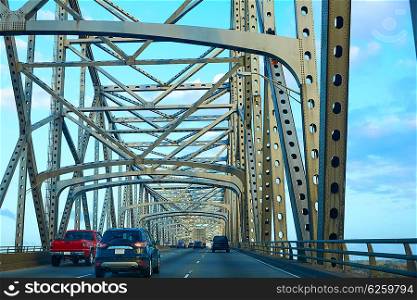 Horace Wilkinson Bridge in Mississippi river at Baton Rouge of Louisiana USA