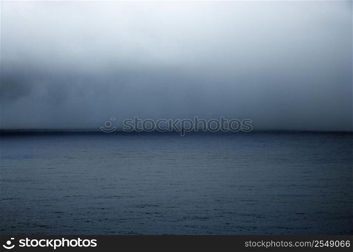 Horizon of cloudy sky over the Pacific Ocean in Maui, Hawaii, USA.