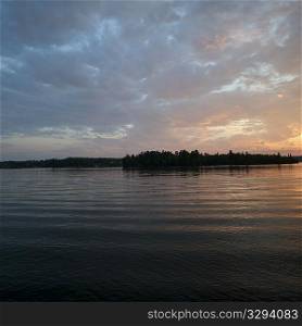 Horizon sky at dusk in Lake of the Woods, Ontario