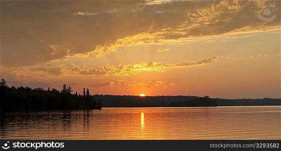 Horizon sky at twilight in Lake of the Woods, Ontario