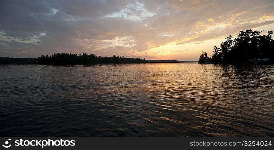 Horizon sky at twilight in Lake of the Woods, Ontario