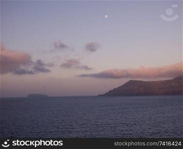 Horizon view of Santorini Greece