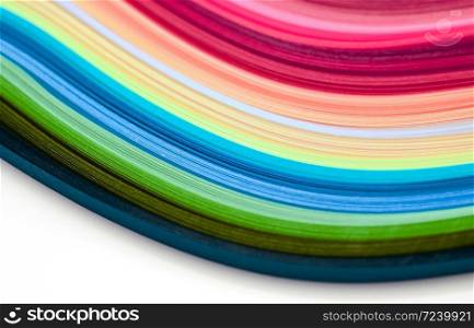 Horizontal Abstract vibrant color wave rainbow strip paper background.