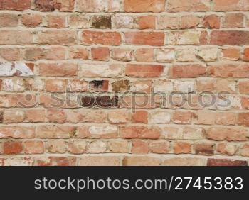 horizontal background or texture of a unperfect brick wall