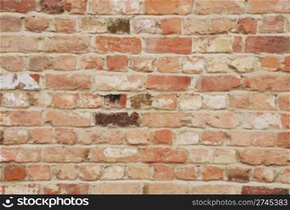 horizontal background or texture of a unperfect brick wall