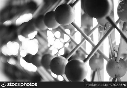 Horizontal black and white abstract motion blur spheres background backdrop. Horizontal black and white abstract motion blur spheres backgrou