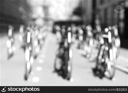 Horizontal black and white bicycle bokeh background. Horizontal black and white bicycle bokeh background hd