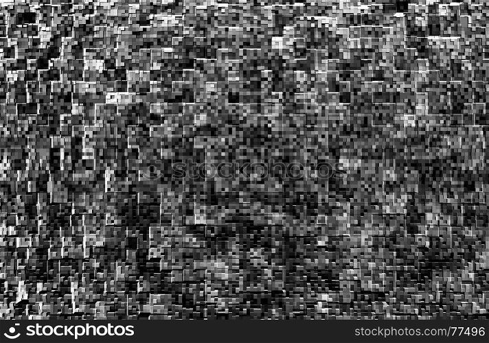 Horizontal black and white extruded cubes illustration background. Horizontal black and white extruded cubes illustration backgroun
