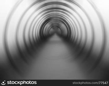 Horizontal black and white swirl twirl bright abstraction tunnel