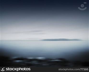 Horizontal black white island blur motion abstraction