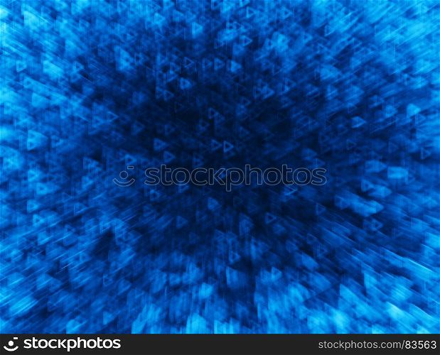 Horizontal blue space triangle bokeh background