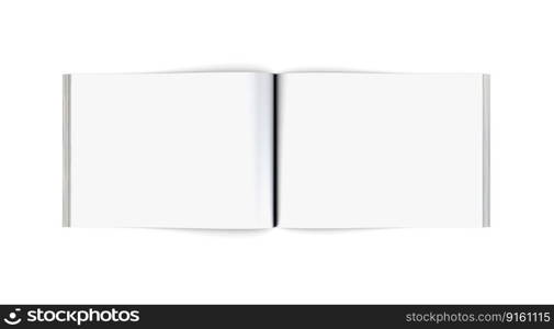 Horizontal Brochure  Magazine Mockup on White Background. 3D Rendering