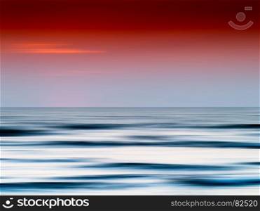 Horizontal burning ocean sunset blank abstraction background
