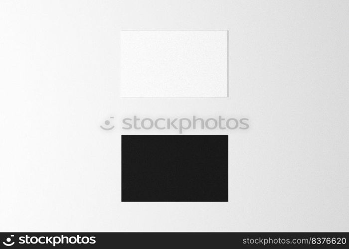 Horizontal Business Cards Mock-up on white background.Paper texture.3d render