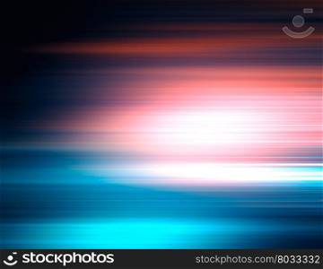 Horizontal cyan and orange motion blur background