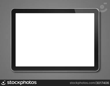 Horizontal Digital tablet pc, smartphone mockup template. Isolated on dark grey. Digital tablet pc, smartphone template isolated on dark grey