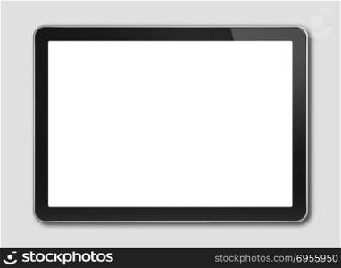 Horizontal Digital tablet pc, smartphone mockup template. Isolated on grey. Digital tablet pc, smartphone template isolated on grey