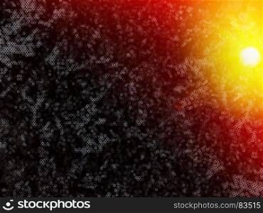Horizontal dramatic deep space with sun illustration background. Horizontal dramatic deep space with sun illustration background
