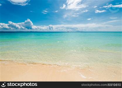 horizontal landscape - azure sea and beautiful clouds with a view of the horizon