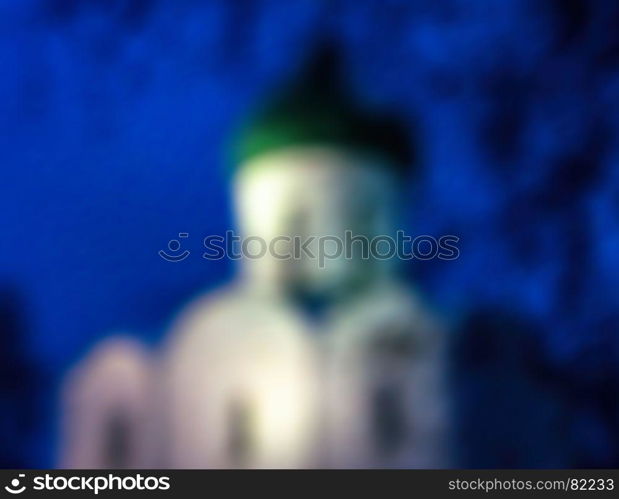 Horizontal night church bokeh abstraction