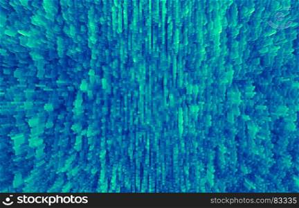 Horizontal pale green extruded 3d cubes abstract backdrop