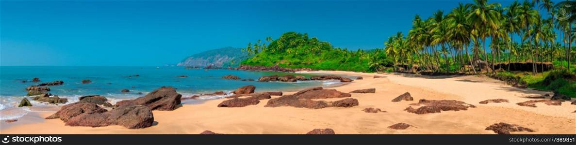 horizontal panorama with a gorgeous view of the tropical island