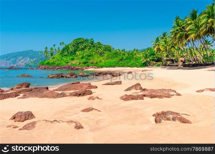 Horizontal picture of beautiful tropical beach in the afternoon