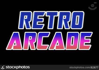 Horizontal retro arcade text illustration background