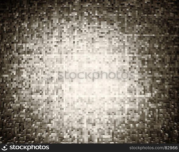Horizontal sepia 3d extruded cubes illustration background