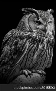Horizontal shot of cute owl charismatic design