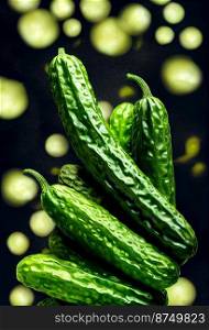 Horizontal shot of delicious chili oil cucumbers 3d illustrated